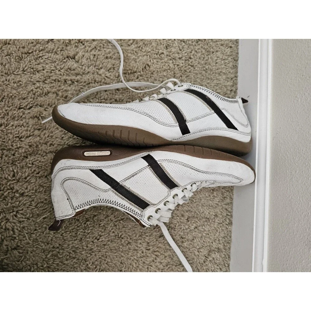 Cole Haan Mens 9.5M White Brown Leather Driving Casual Sneakers Shoes 1C04028